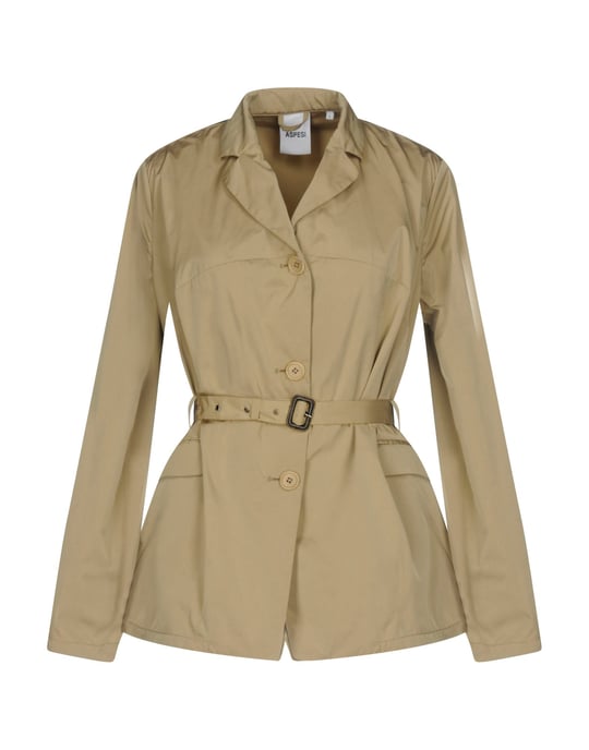 Aspesi Sand Techno Fabric Belted Jacket