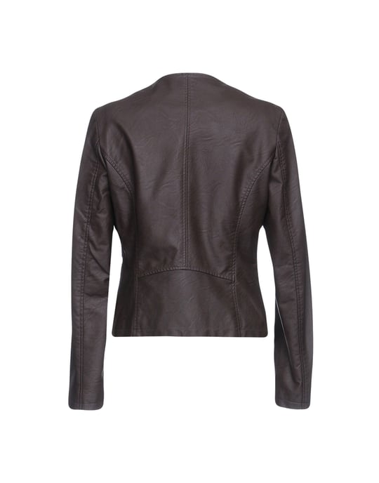 Kaos Jeans Dark Brown Faux Leather Jacket