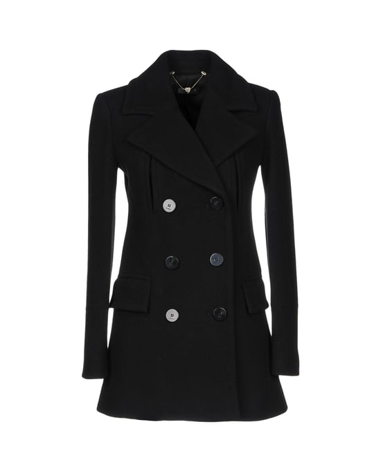 Twinset Black Wool Double Breasted Coat
