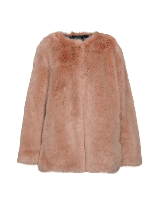Pinko Pastel Pink Faux Fur Jacket