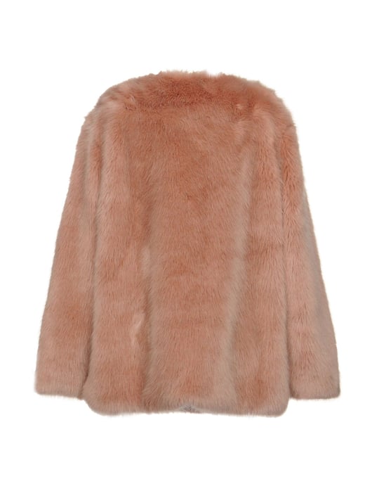 Pinko Pastel Pink Faux Fur Jacket
