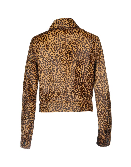 Isabel Marant Beige Leopard Print Leather Biker Jacket