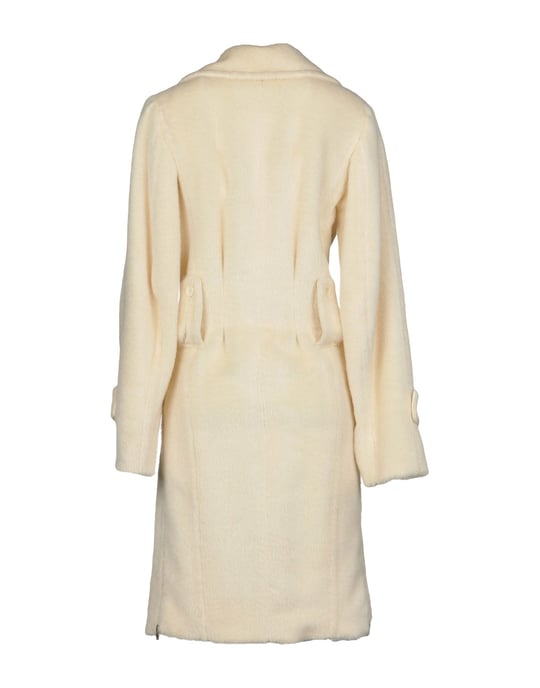 John Richmond Ivory Alpaca Overcoat