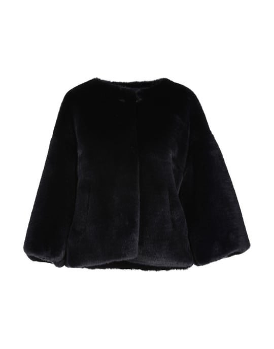 Atos Lombardini Dark Blue Faux Fur Jacket
