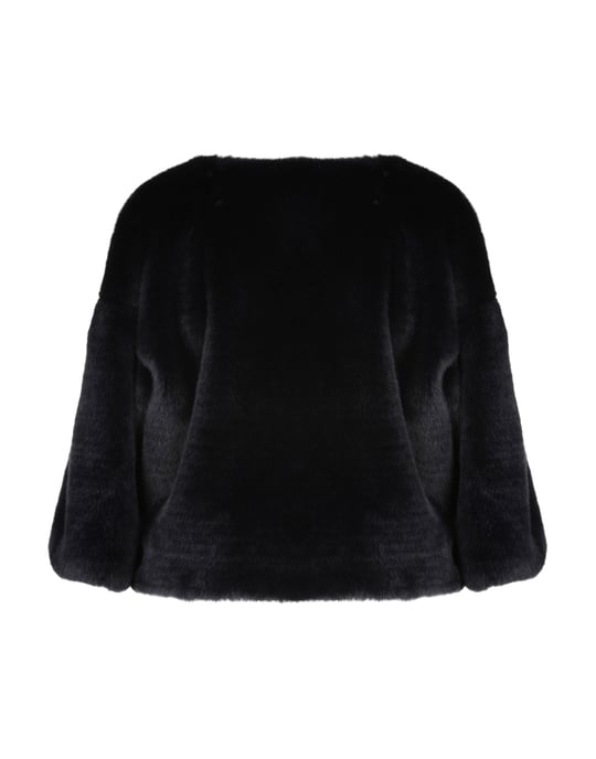 Atos Lombardini Dark Blue Faux Fur Jacket