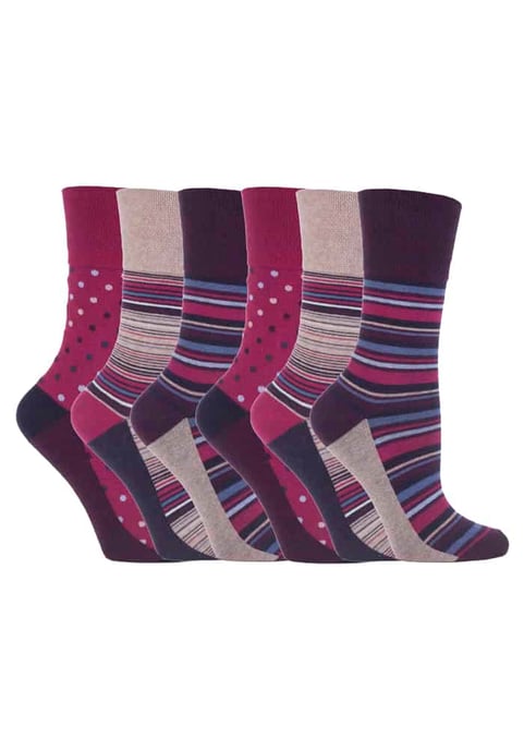 Gentle Grip - 6 Pairs Ladies Gentle Grip Non Elastic Socks - GG55 - Image 1