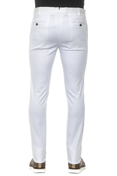PT Torino Men's White Cotton Jeans & Pant