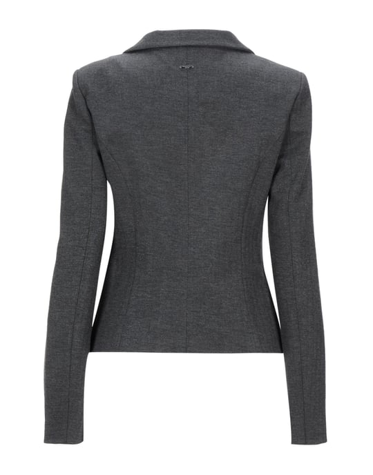Fracomina Steel Grey Herringbone Single Breasted Jacket