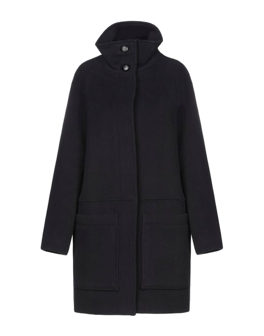 Sessun Dark Blue Wool Overcoat