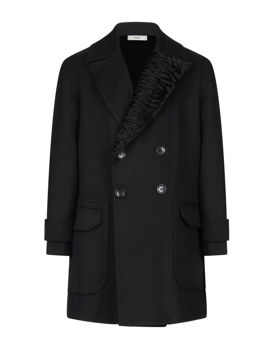 Bally Black Virgin Wool Double Breasted Coat