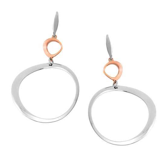 Orphelia 'Renée' Women's 925 Sterling Silver Drop Earrings - Silver/Rose ZO-7181 - Image 1