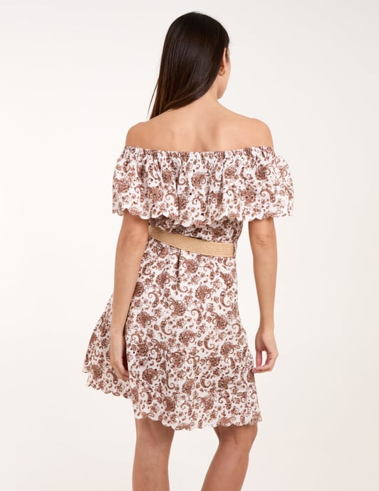 Bardot Broderie Mini Belted Dress