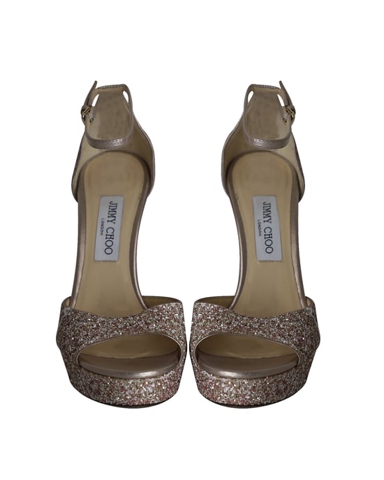 Jimmy Choo Platform Sandals in Pink Glitter - Image 2