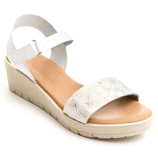 Confortable wedge sandal Purapiel in White