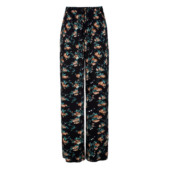 Black Floral Wide Leg Pants - Image 2