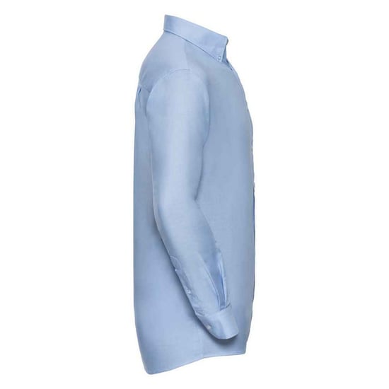 Russell Collection Mens Oxford Long-Sleeved Formal Shirt (Oxford Blue) - Image 3
