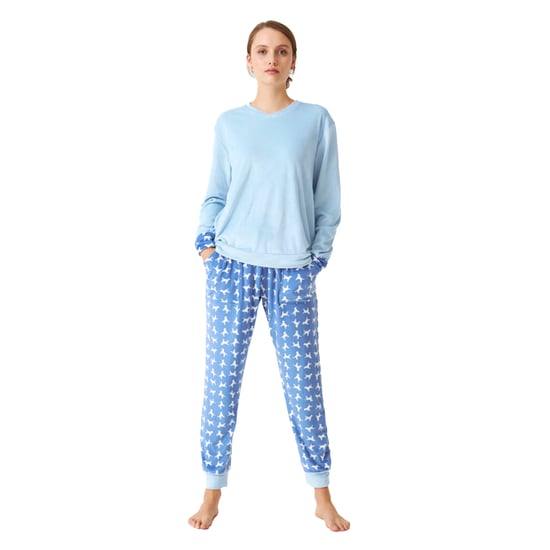 Women's Long Sleeve V-neck Pajamas JJBDP0801