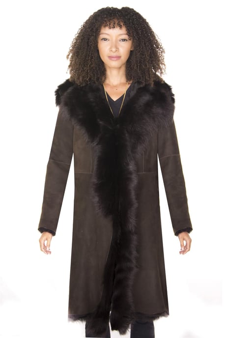 Women's Tuscany sheepskin-suede trench coat-Tbilisi
