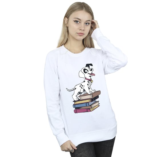 Disney Womens/Ladies 101 Dalmatians Books Sweatshirt (White)