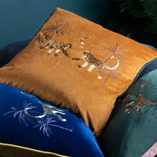 Wylder Tropics Dusk Monkey Embroidered Piped Velvet Cushion Cover - Image 6