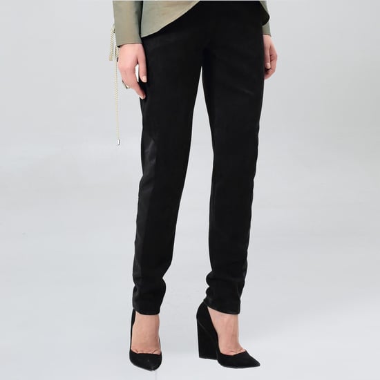 Rechte suede en satijnen broek - Image 5