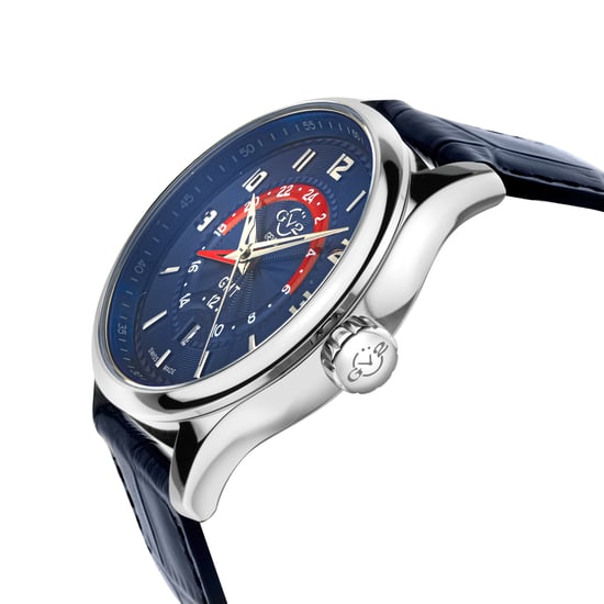GV2 Men's Giromondo Blue Dial Blue Calfskin Leather Watch - Image 2