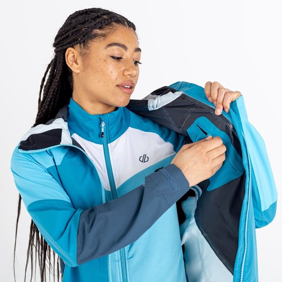 Dare 2B Womens/Ladies Checkpoint III Recycled Waterproof Jacket (Capri Blue/Crystal Seas)
