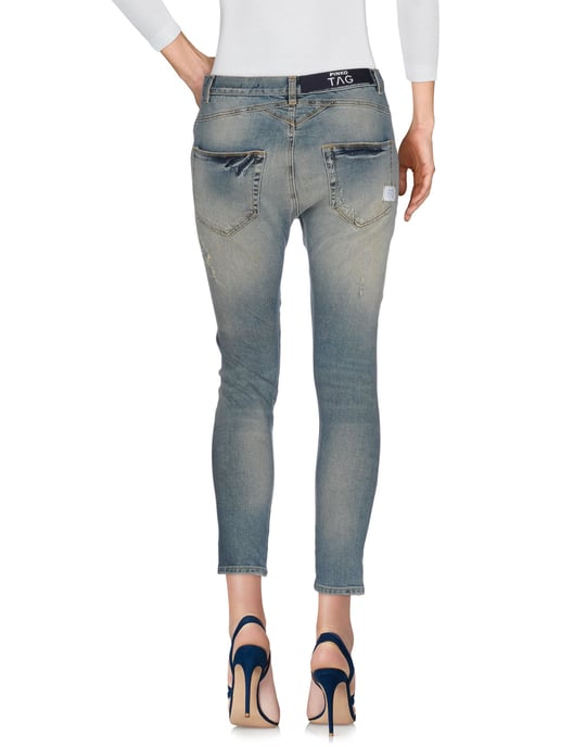 Pinko Blue Cotton Cropped Jeans