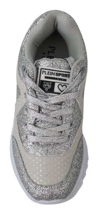 Plein Sport Kvinnors Silver Polyester Runner Jasmines Sneakers Skor - Image 6
