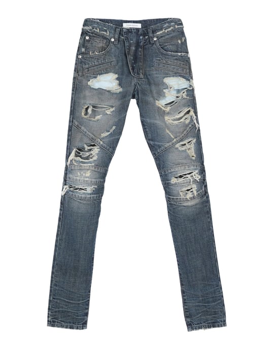 Pierre Balmain Blue Cotton Worn Effect Jeans