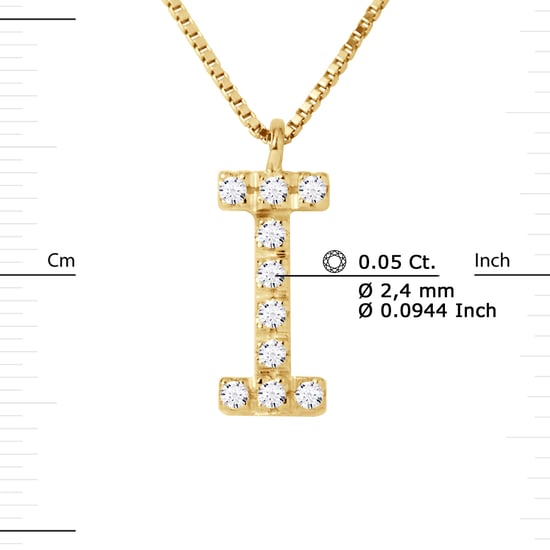 DIADEMA - Necklace with Diamonds - I - Yellow Gold - Chaine Véntienne
