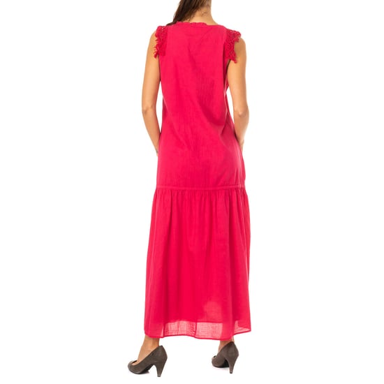 Sleeveless dress with closed neck LWD007 woman