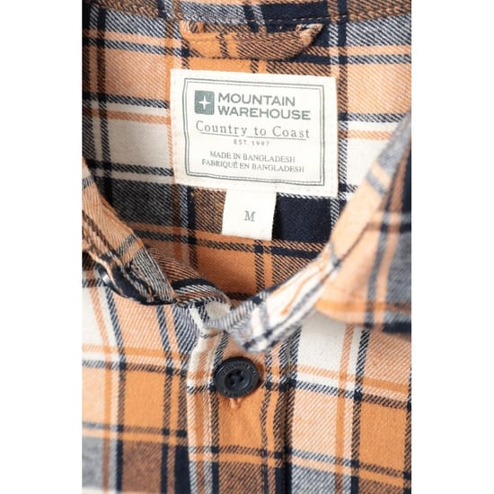 Mountain Warehouse Mens Trace Flannel Long-Sleeved Shirt (Mustard)