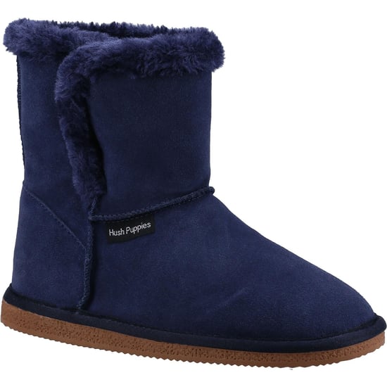 Hush Puppies Womens/Ladies Ashleigh Suede Slipper Boots (Navy) - Image 1