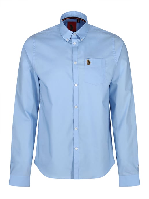 Luke 1977 Telford Tailored Fit Smart Shirt Blue