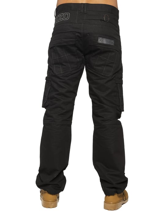 Enzo | Combat Denim Jeans för herrar - Svart - Image 3