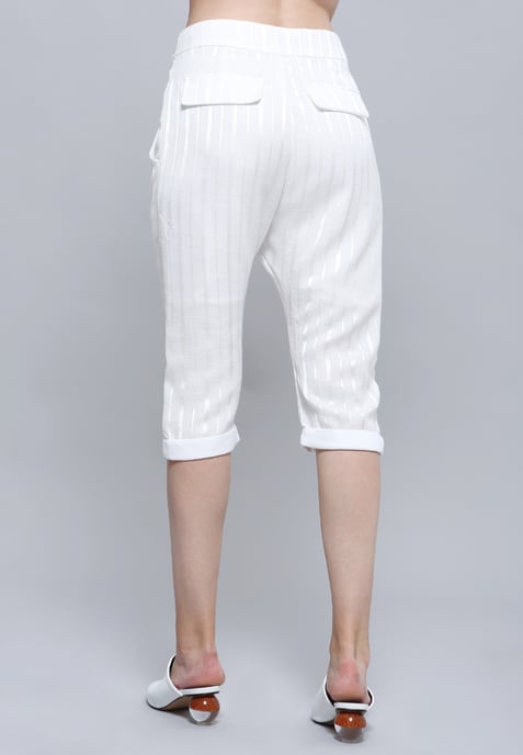 Satin Trim Capri Tailored Pants - Image 3