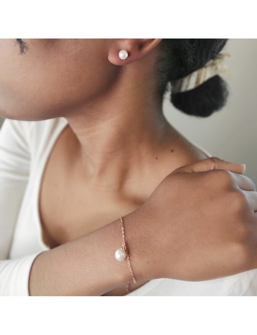 Full Moon Crystal Pearl set - roséguld och kristall - Image 2