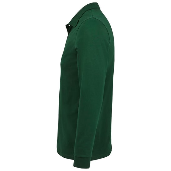 SOLS Mens Perfect Long Sleeve Piqu Polo Shirt (Bottle Green) - Image 3