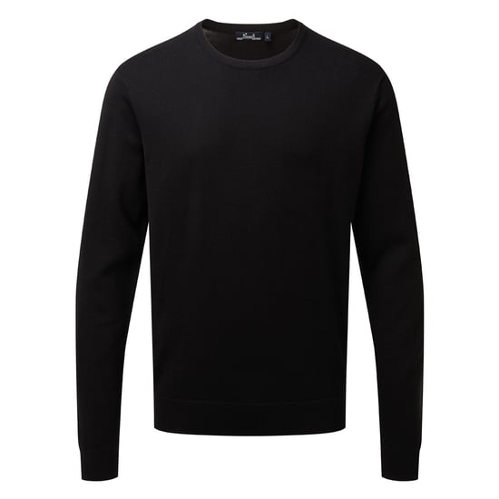 Premier Volwassenen Unisex Cotton Rich Crew Neck Sweater (Zwart) - Image 1
