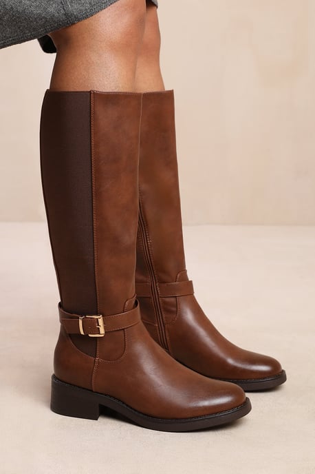 Wheres That From Womens 'Bode' Knee High Boots With Buckle Detail