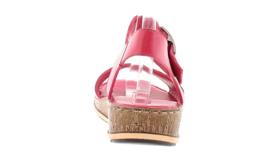 Hush Puppies Womens Sandals Low Wedge Ellie Leather Buckle pink - Image 4