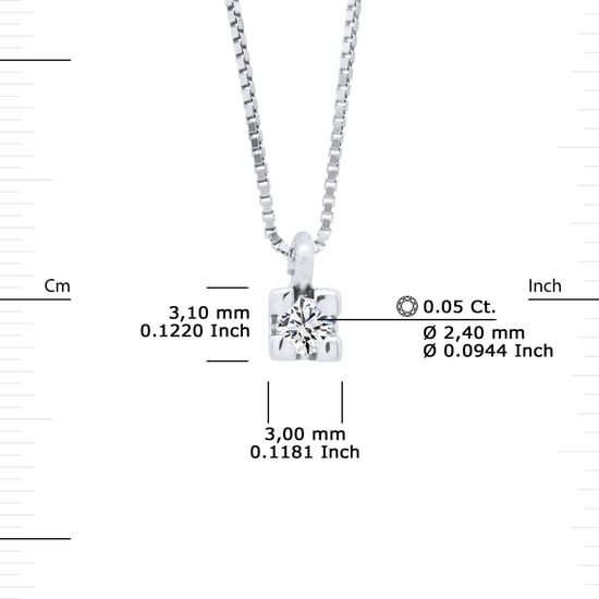 DIADEMA - Necklace with Diamonds - White Gold Venetian Chain