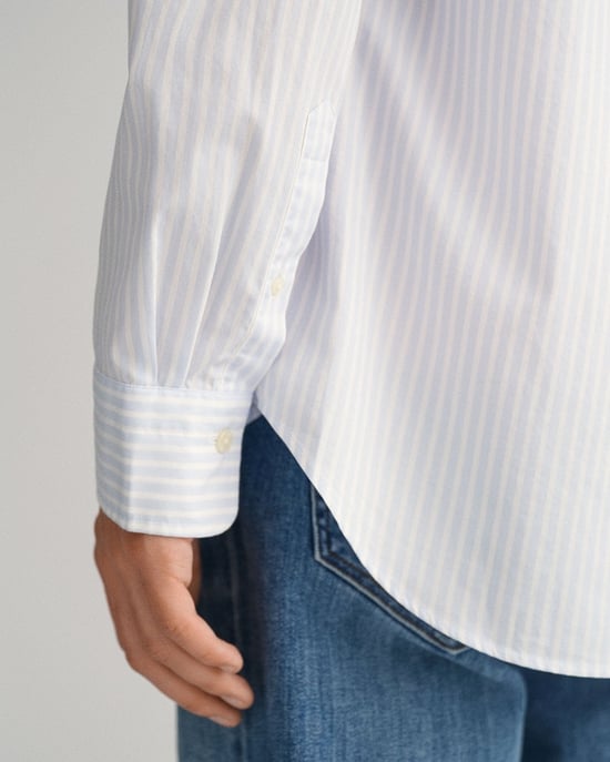 GANT Mens Regular Fit Long Sleeve Poplin Stripe Shirt - Image 4
