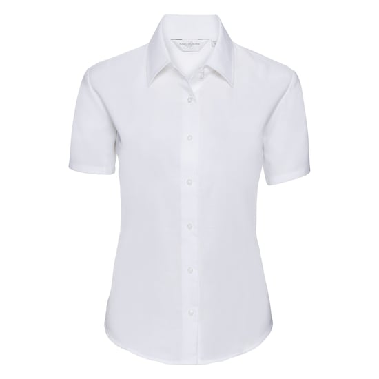 Russell Collectie Dames/Dames Korte Mouw Easy Care Oxford Shirt (Wit) - Image 1