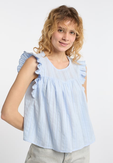Dreimaster Blouse Dames lichtblauw - Image 5