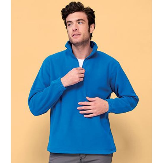 SOLS Ness Unisex Zip Neck Anti-Pill Fleece Top (Royal Blue) - Image 4