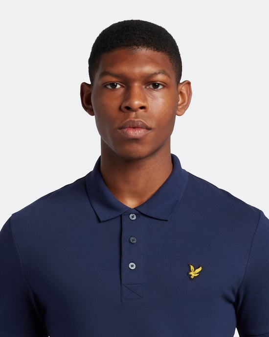 Lyle & Scott Gewoon poloshirt in Marine - Image 4