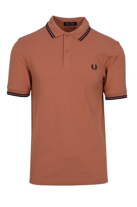 Fred Perry Twin Tipped Poloshirt Licht Rust/Frans Marineblauw - Image 1