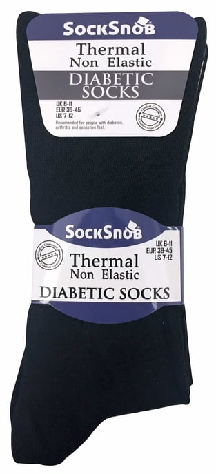 3 Pack Mens Non Elastic Thermal Diabetic Socks for Poor Circulation - Image 2